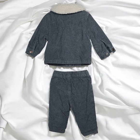 Baby B'gosh Corduroy‎ Outfit Set Sherpa Collar Bomber Jacket and Pants, 6 Months - Picture 3 of 11